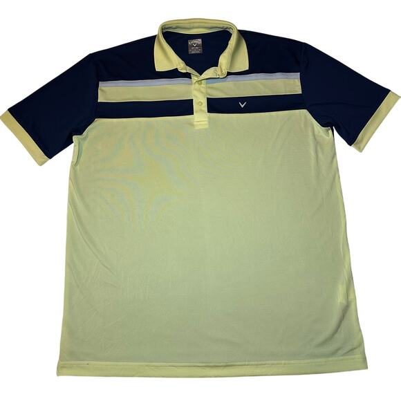 Callaway Opti-Dri Golf Polo Shirt - Men's L - Striped - Picture 1 of 6